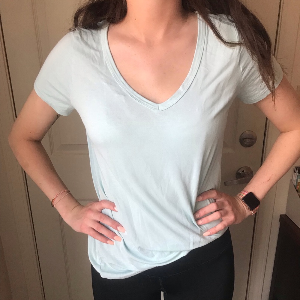 Light blue top